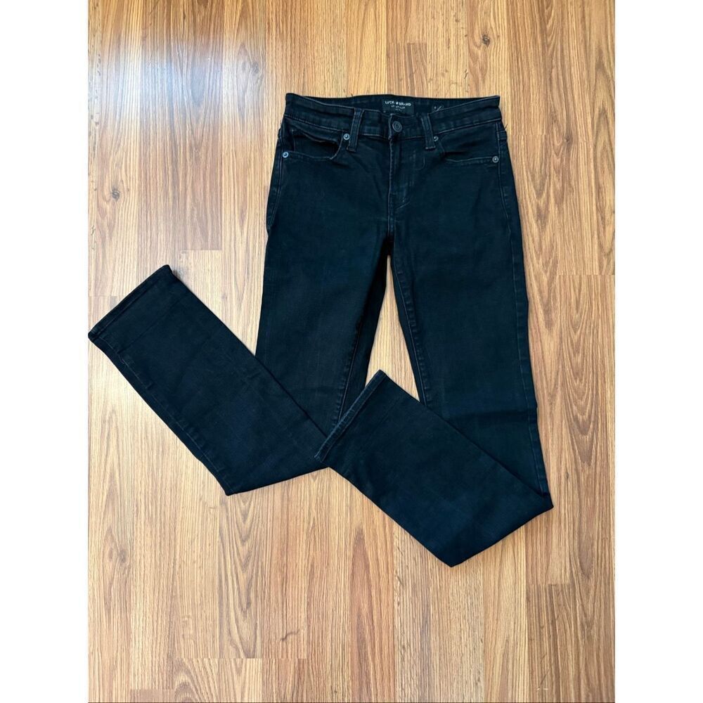 Lucky Brand Womens Stretch Mid-Rise Straight Sweet Jeans Black Dark Wash Size 0